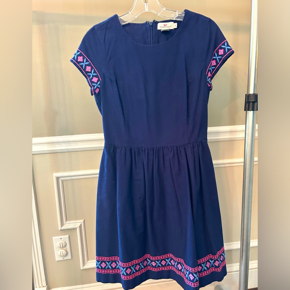 Vineyard Vines Fit and Flare Dress with Embriodery